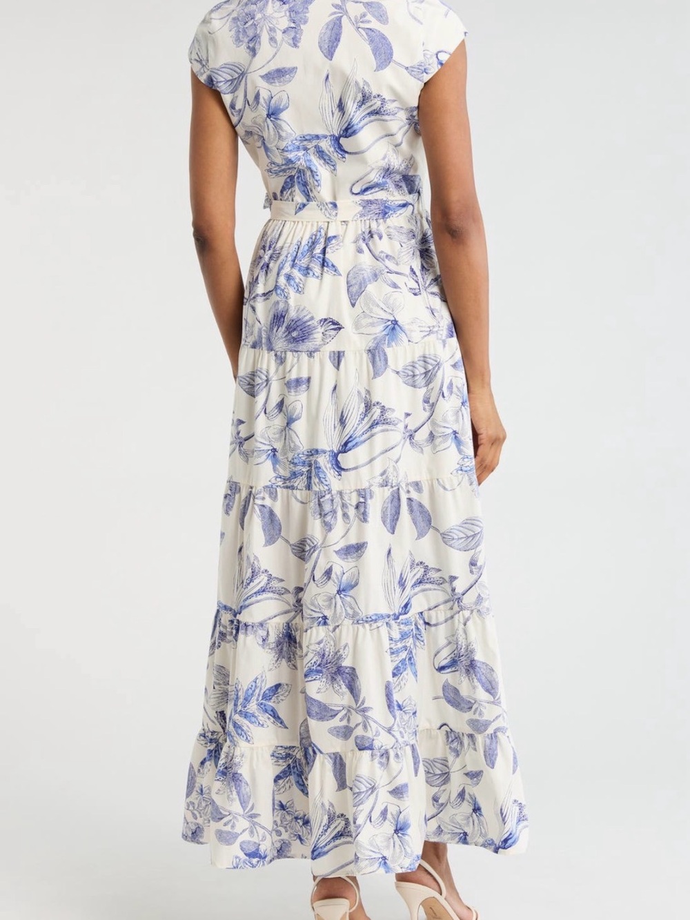 Avec Les Filles Blue and White Floral Maxi Shirt Dress NWT sz 6 - Picture 13 of 13